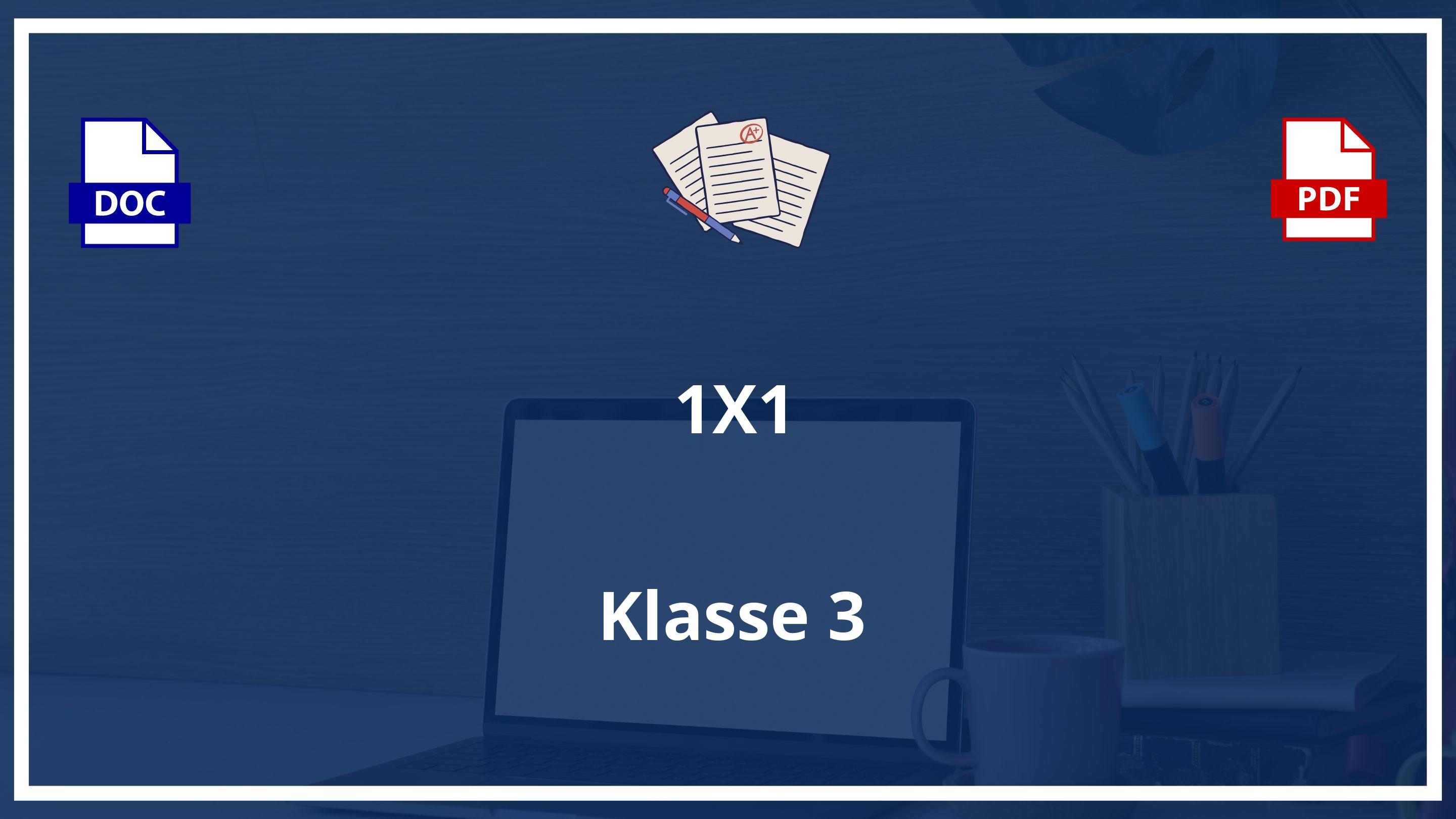 1X1 Übungen 3 Klasse PDF