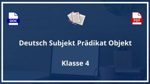 Deutsch 4 Klasse Subjekt Prädikat Objekt Übungen PDF