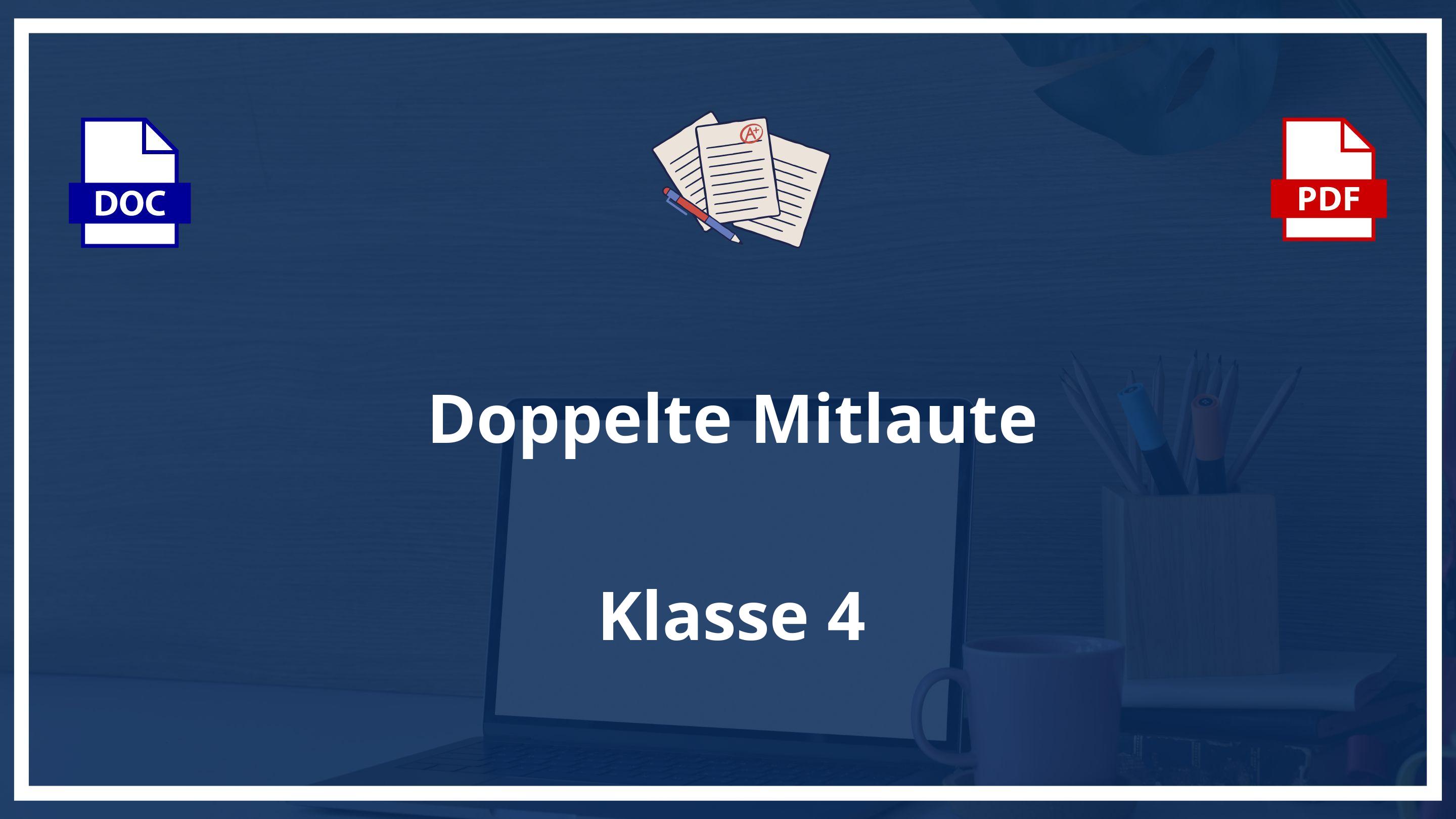 Doppelte Mitlaute Übungen 4 Klasse PDF