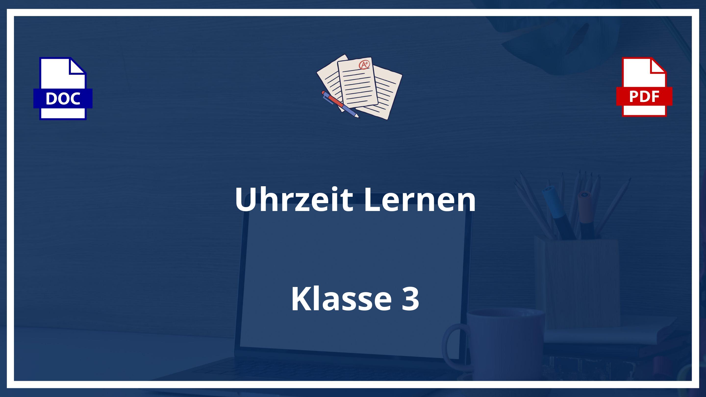 Uhrzeit Lernen 3 Klasse Online PDF