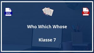 Who Which Whose Übungen Klasse 7 PDF